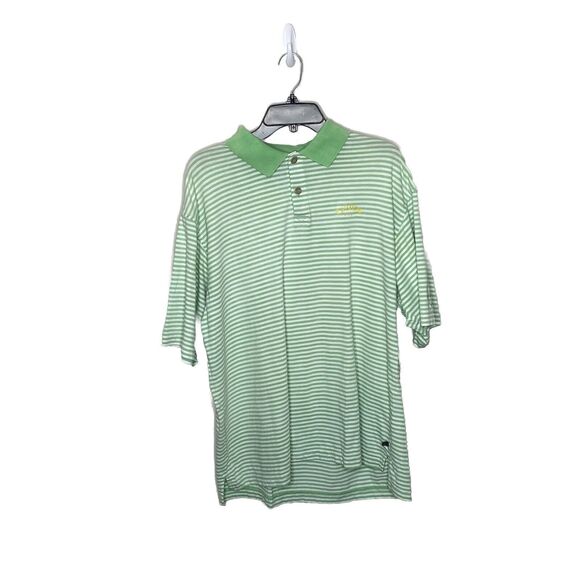 Callaway Golf Sport Polo Shirt Green White Striped Polo Shirt Size large Mens - Picture 1 of 6